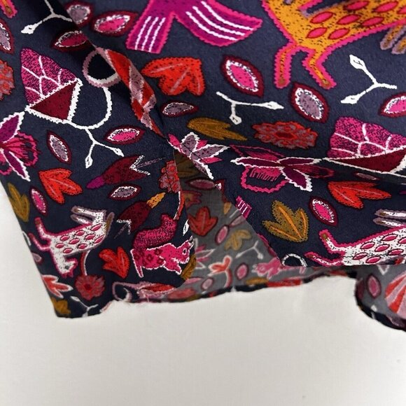 Anthropologie Maeve Primitive Animal Print Nature Artsy Novelty Blouse Size 2 - Picture 9 of 11